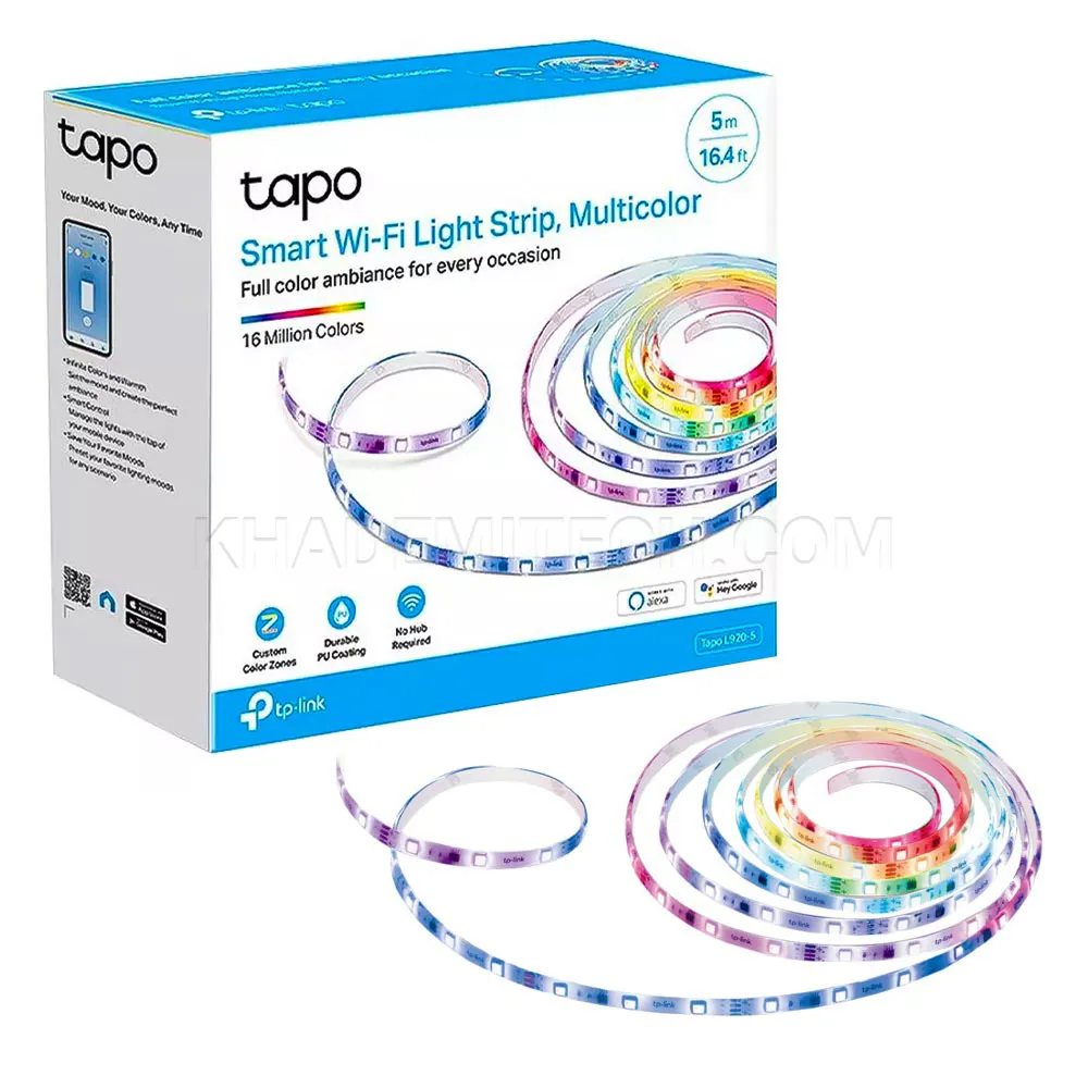 6c85f6caf2c47b552aaaf894bdae39fa7c89c36dd34a70870d4ced4f53b2749a.webp ریسه روشنایی هوشمند تی پی لینک مدل TAPO L920 5M