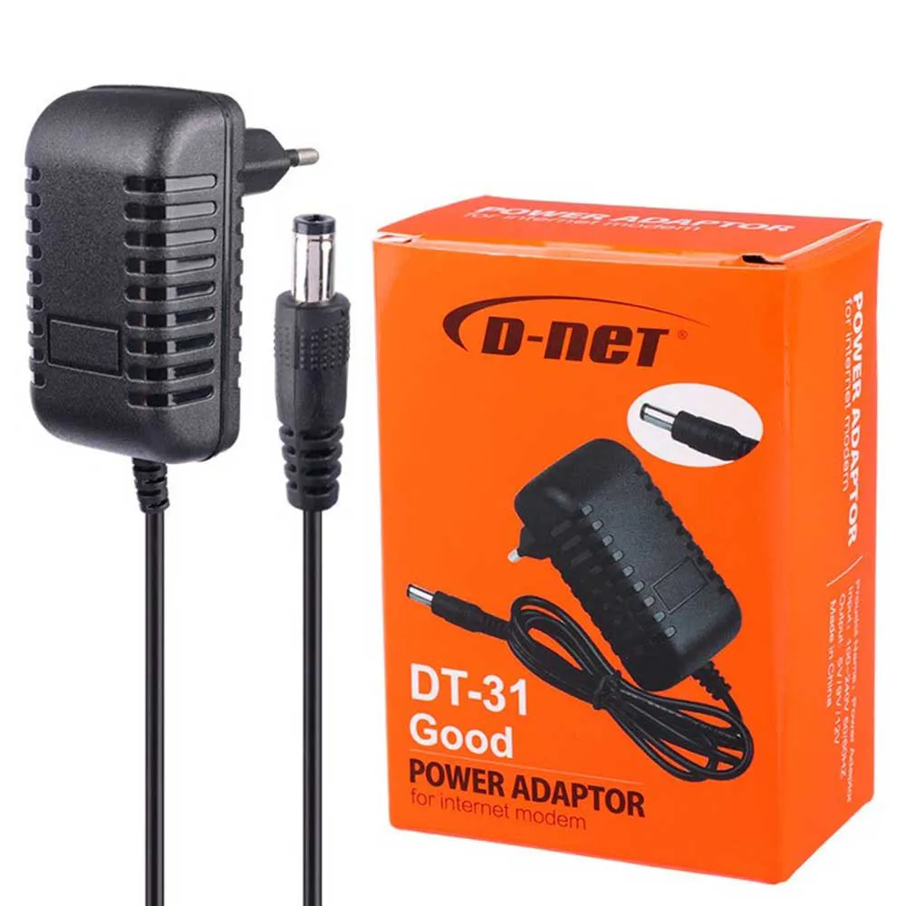 708671d9341f2325f261c6cc1aa813274b091692caf583590cd180c3a5242b3b.webp آداپتور مودم دی نت مدل D-NET DT-31 9V 1A