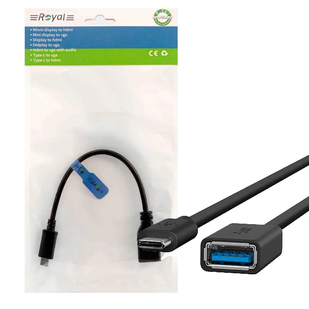 70d2d5237ef661b22db92c7efc2a4fa5dd549a1e906a8619be0e56525f73926e.webp تبدبل کابلی OTG تایپ سی رویال ROYAL USB3 to TYPE-C