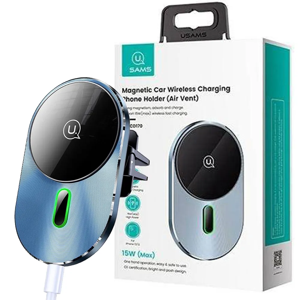 760b7cb8657f7f7416dda1bdd112bb210be1aae9cf46e908923434c3e50c07ab.webp هولدر شارژ وایرلس یوسمز مدل Usams 15W CD170