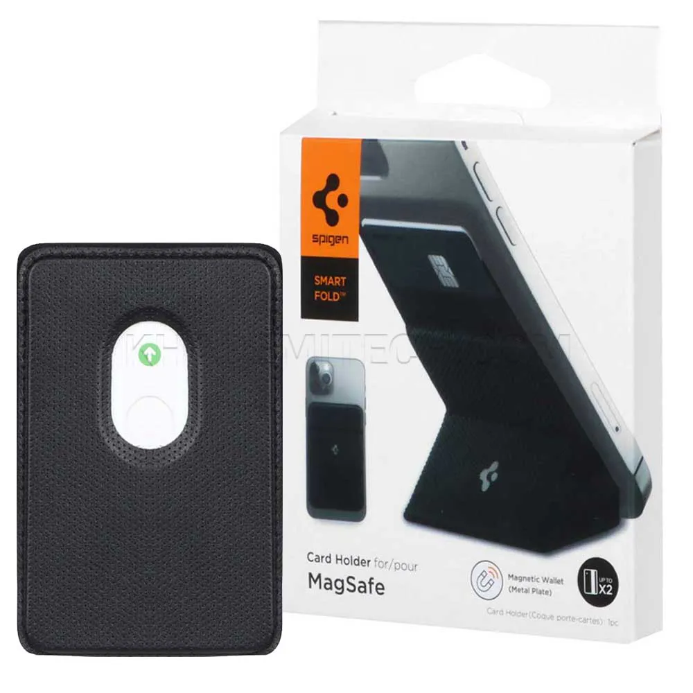 784e088300d9470796a481a3fe754eea49de9e5ddb287aabf258027687244a6a.webp کیف کارت استند دار اپل مدل Spigen مشکی