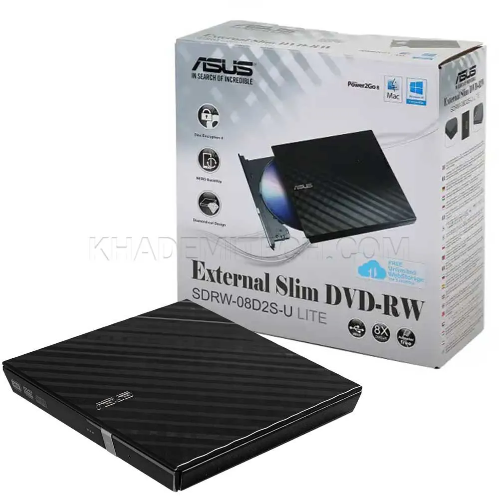 78a528e54ab7fad8af843f851169d107acb16cb00f8dd0ea31f896f33567f0c4.webp دی وی دی رایتر اکسترنال ایسوس مدل ASUS 08D2S-U LITE مشکی گارانتی الماس