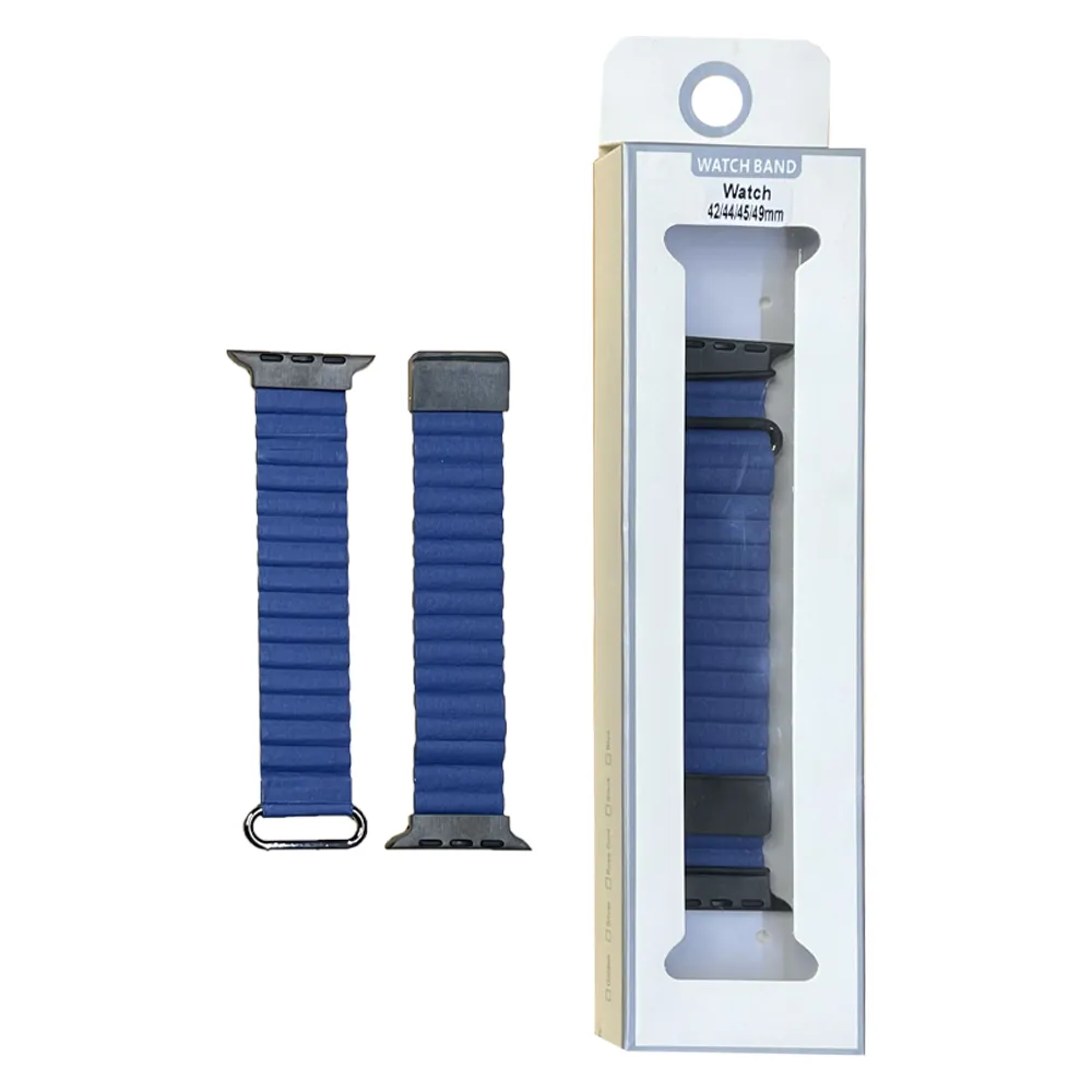 7b890fe6a4ad49cd218209aaeff47fb9ea5c9412017f81b4bea7db2cc4ca1421.webp بند اپل واچ Leather Loop 42mm/44mm/45mm/49mm سرمه ای