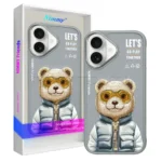 قاب اپل مدل Nimmy Cool Cute Bear IPHONE 16 نچرال