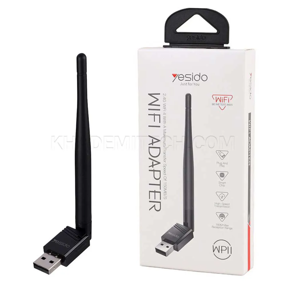 7c909de16f7f2bee59a60fd344bd8b9706b1bb1df0478157d18cc12f288937f7.webp کارت شبکه بی سیم آنتن دار یسیدو مدل Yesido WP11 WIFI