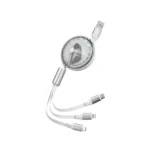 کابل شارژ و تبدیل USB سه در یک پرووان مدل PCC118R 1.1M سفید