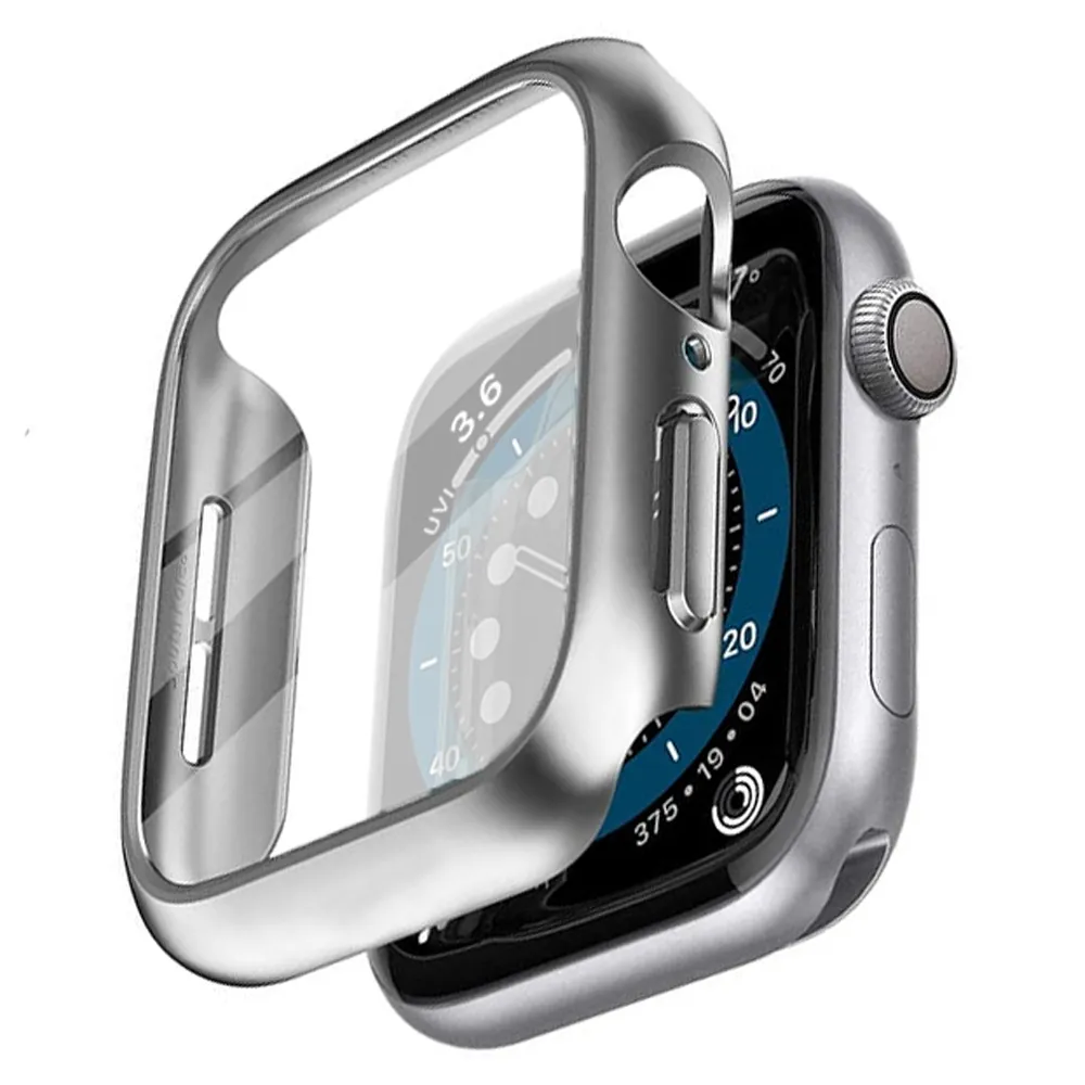 80405610cd9c91995a351699cea030cabf8f92a699cf72e15bc2e3883c152e2c-1.webp محافظ AppleWatch نقره ای 45MM مات گلس دار