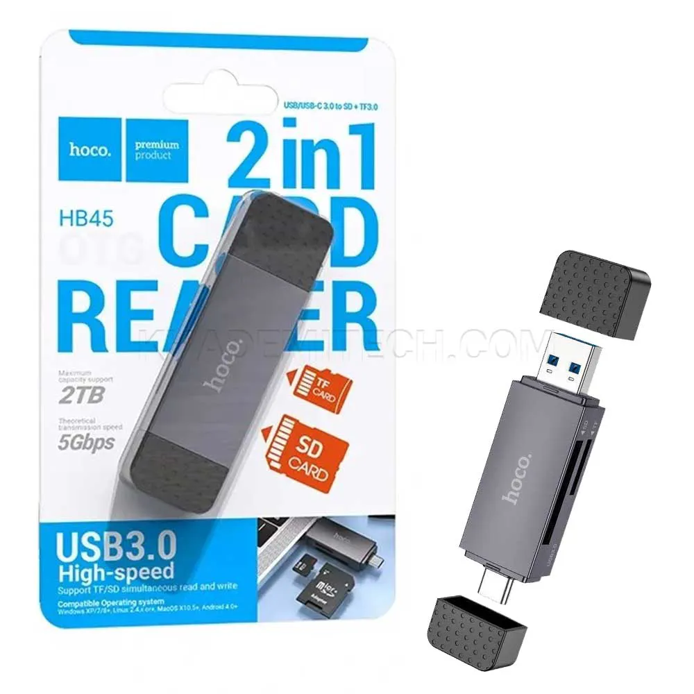 80b93b7cfeec7429860ab97c01182fae4972b33d8d607948fc292306108adc90.webp رم ریدر هوکو مدل HOCO HB45 USB 3.0 2TB