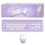 کیبورد و ماوس بی سیم مافی مدل MOFII 666 PRO بنفش