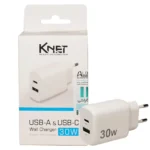 شارژر کلگی کی نت مدل KNET 30W 2PORT PD+USB