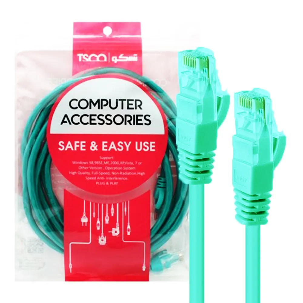 84ddd0fa614c8792d2fa243c0316da489a9d3b51c2ed2d7a3ce312e34b0e84b9.webp کابل پچکورد CAT6تسکو3Mپلاستیک