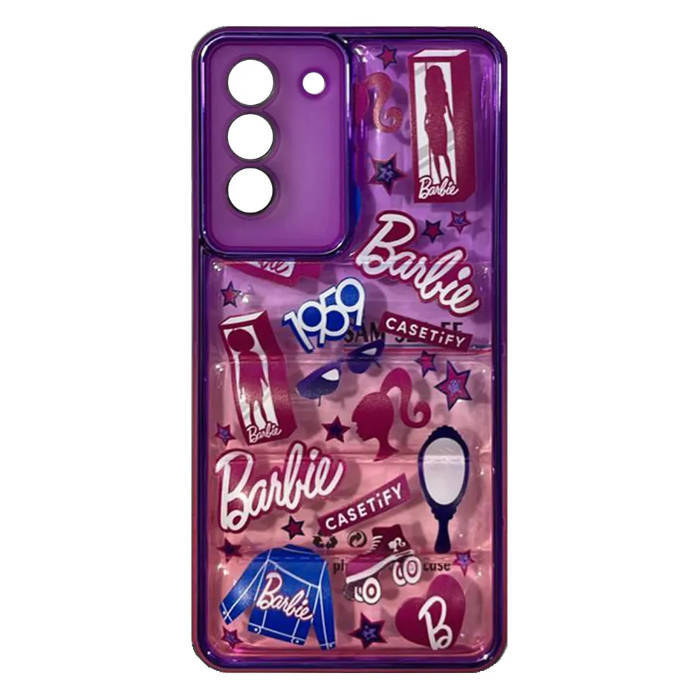 8799cbe9e293c9b718c38fa9351233e70364d556c8516146f5bf0f7e3017dc42.webp قاب سامسونگ S21Fe پافری Barbie بنفش