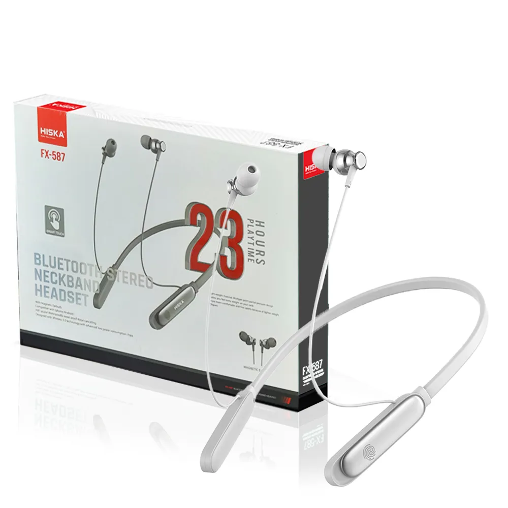 8ae6d53d67a57a270567a21a88ef27f34edadc0938aa024c3bbff4d040051b59.webp هندزفری بلوتوثی هیسکا گردنی HISKA FX587 طوسی