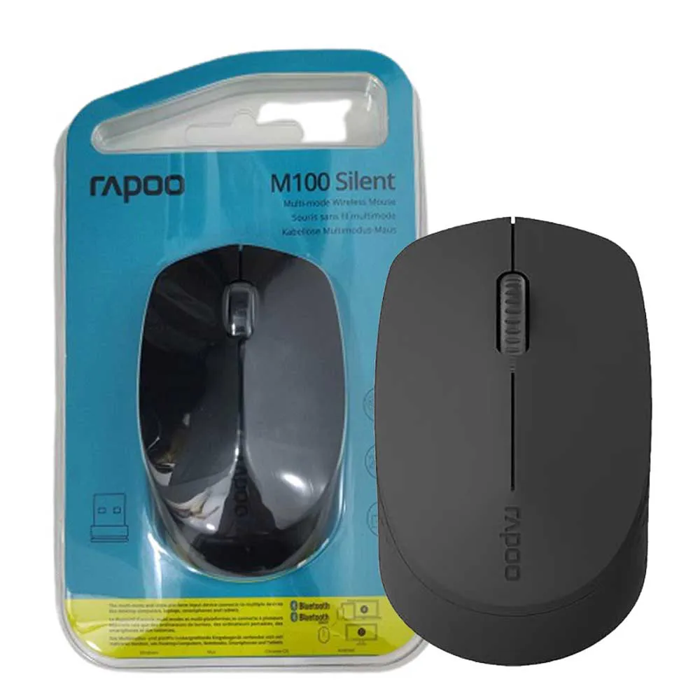 8ca6593e3282192bf52ae24e3719b7eef4d238b9e8ee6de916394f9d613405e9.webp ماوس بی سیم رپو مدل RAPOO M100 مشکی