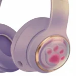 هدست بی سیم فانتزی طرح گربه مدل Wireless AKZ 62 بنفش