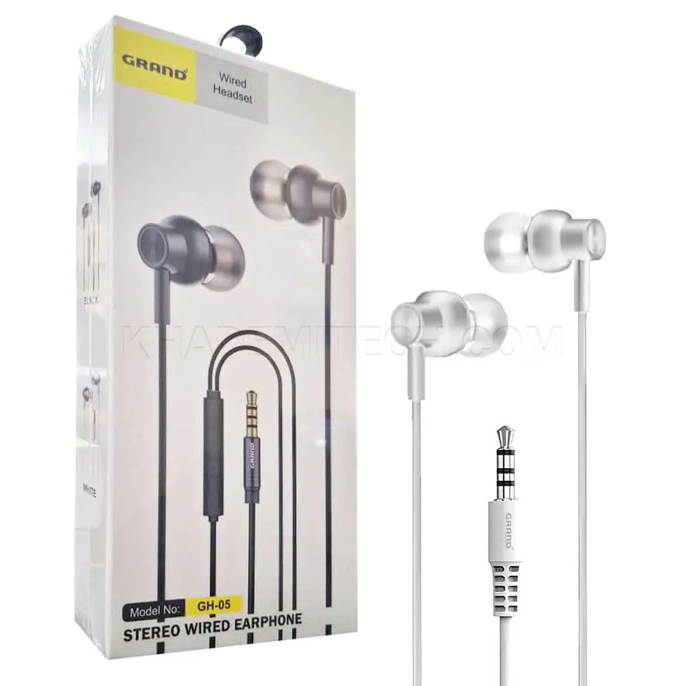 8fcc43d2129d8a3a3e7563f3c94c08012efabe3f3c645c05cb02a7168d807fed.webp هندزفری سیم دار گرند مدل GRAND GH-05 3.5 سفید