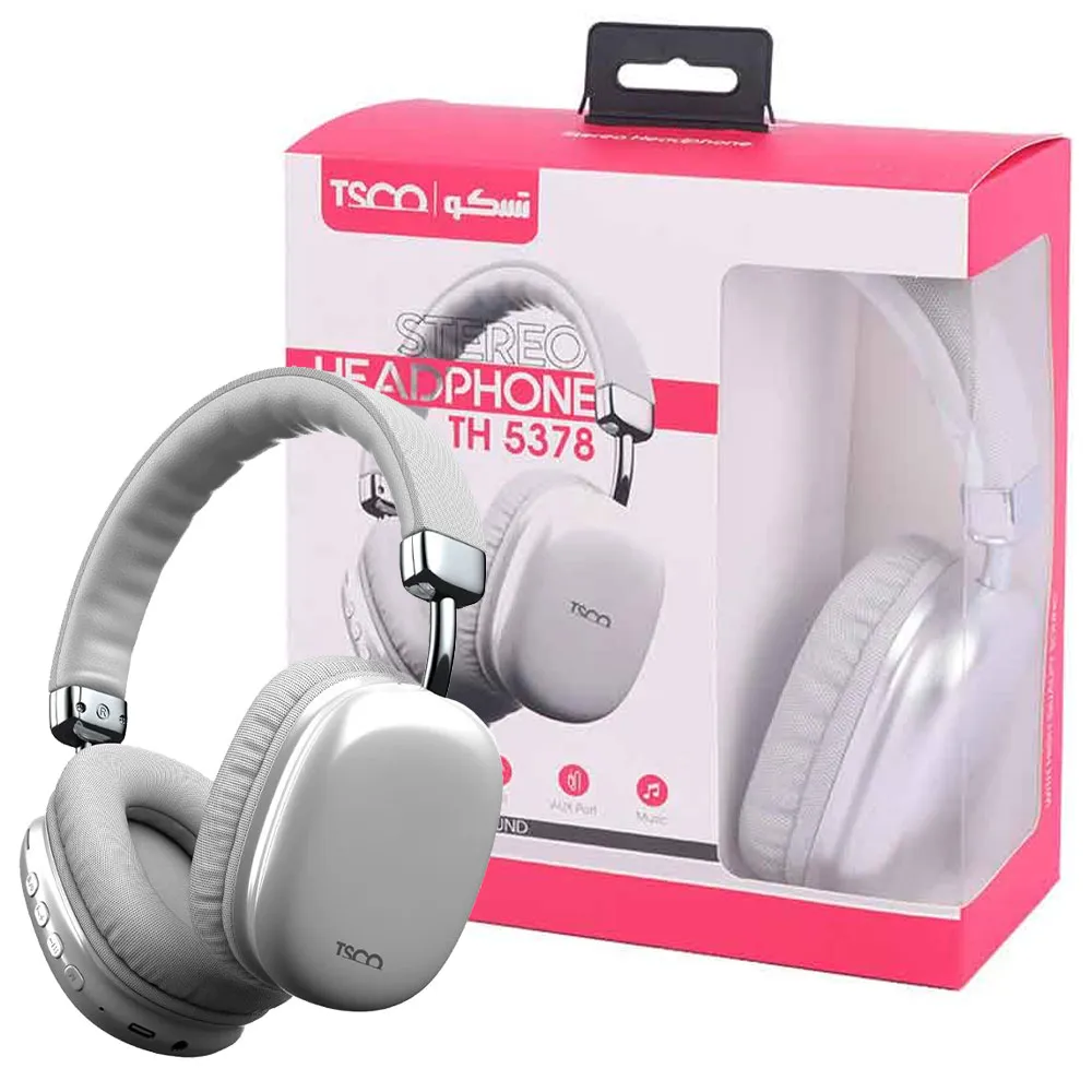 9394cad18bae332f9196e565258da4bcfc0d68f0394c21e8f6963063be45b040.webp هدست بلوتوثی رم خور تسکو مدل TSCO TH5378 نقره ای