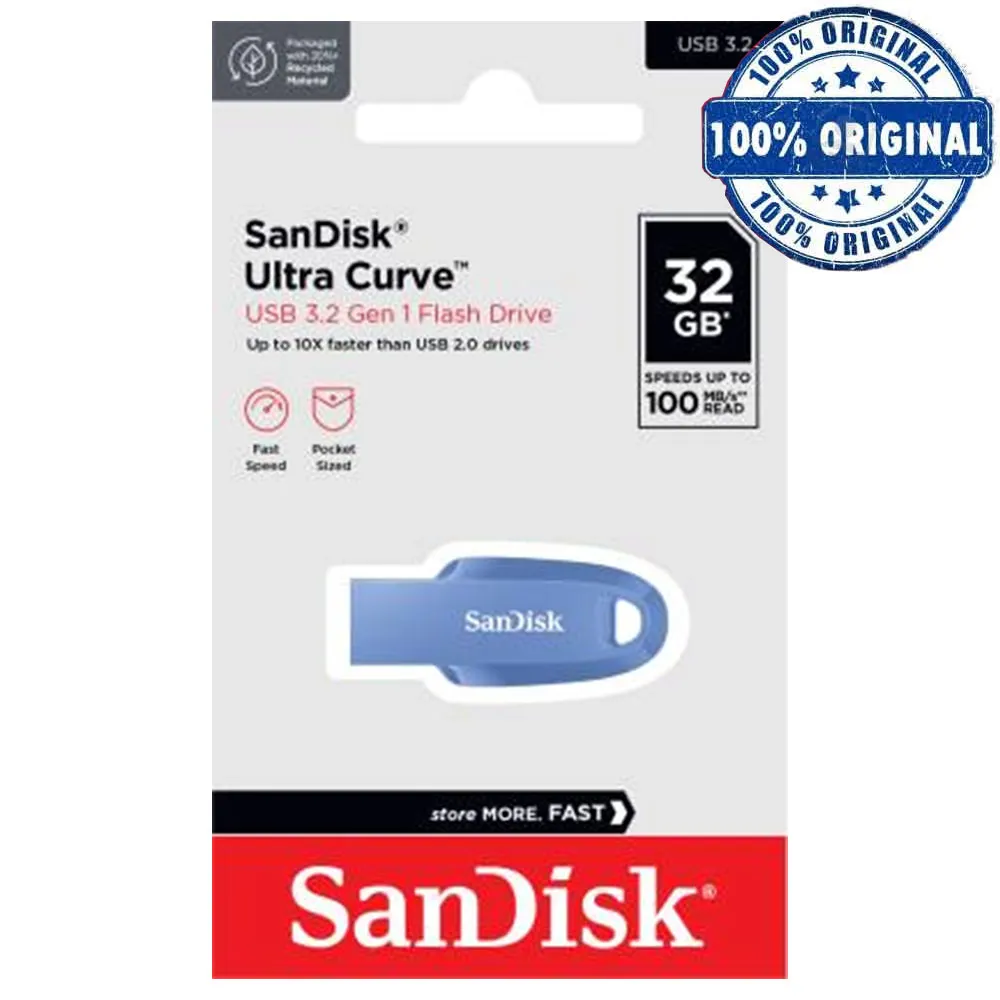 94061651c5337d0069672dae43f1e50a821d965c5d054e85531e409492f45d8e.webp فلش سندیسک مدل SANDISK CURVE 32G آبی