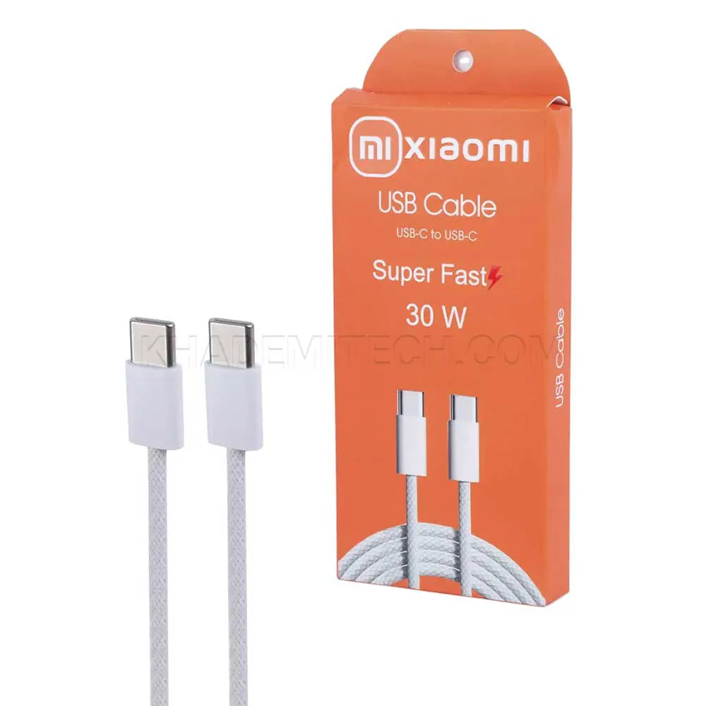 962ec96fccb0c00d273531f43e395115464e2ca666e810fde2a787a5834e7253.webp کابل تایپ سی شیائومی مدل XIAOMI USB-C to USB-C 30W کنفی
