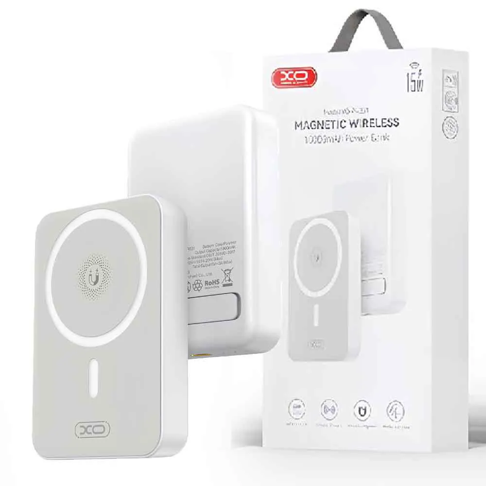 96bab40d34418cdc496c622654a05215770d76d6f29963143bba37171b7e625c.webp پاوربانک مگ سیف ایکس او مدل XO PR231 10000mAh سفید