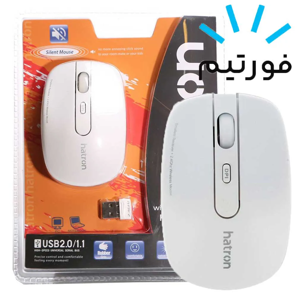 96de9cd01758c30e2f6996ae28f7791bdbdd85a266b30a5e4a8c65fcfafbbef6.webp ماوس بیسیم هترون HMW112SL سفید Hatron