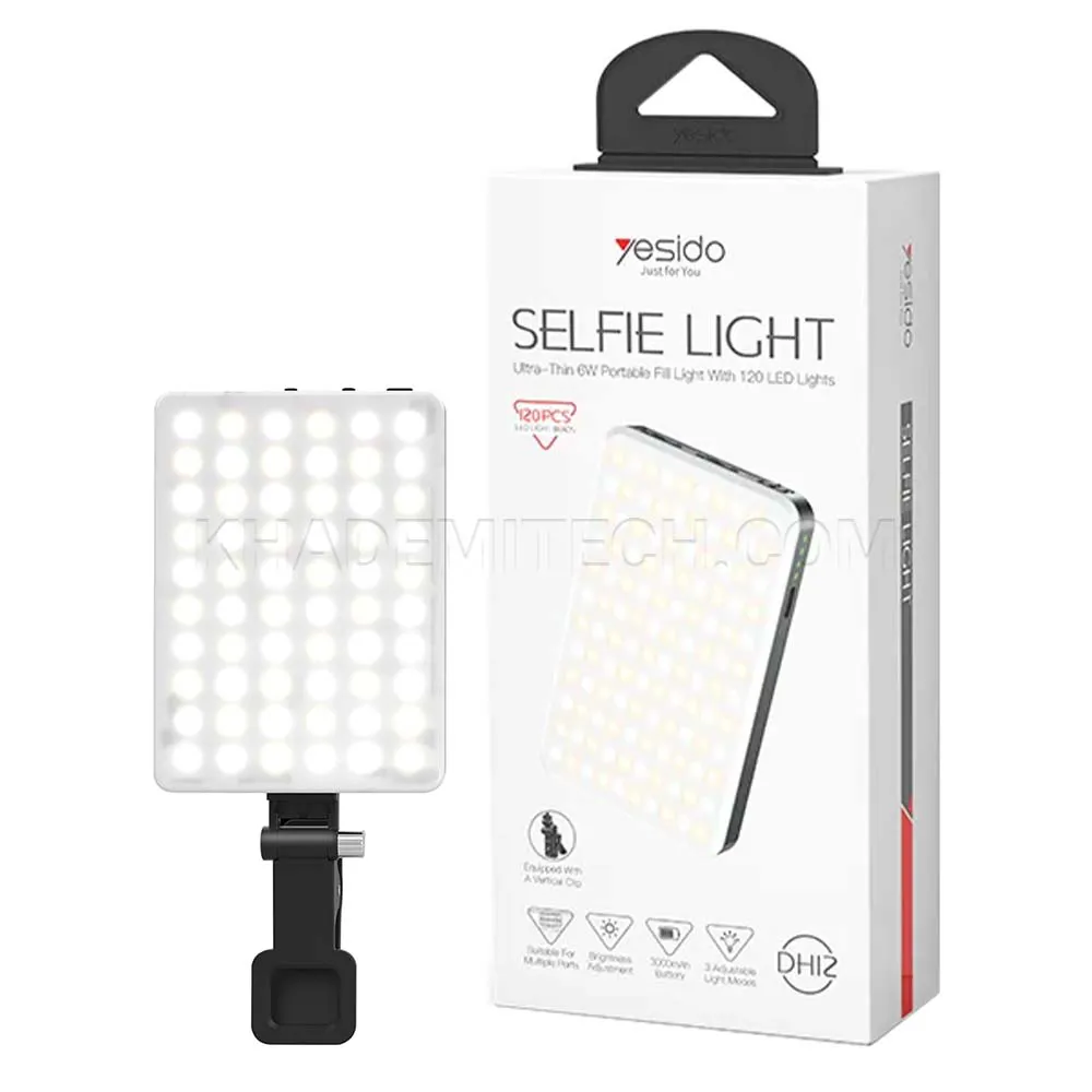 9a9733c416f7eb6f5b2c672bf7938d3ab85518aa9b10c4508664d51c92dfa505.webp چراغ سلفی یسیدو مدل Yesido DH12