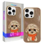 قاب اپل مدل Nimmy Big Eyes Little Dog IPHONE 16 Pro قهوه ای
