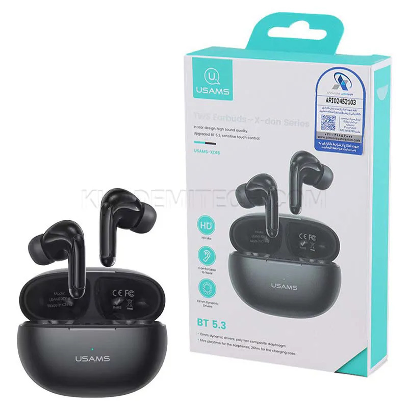 9cdaf6ded2136650612003889254f73614bcbe7241d8f9759c23fb303fa4e424.webp ایرپاد یوسمز مدل XD18 Usams مشکی