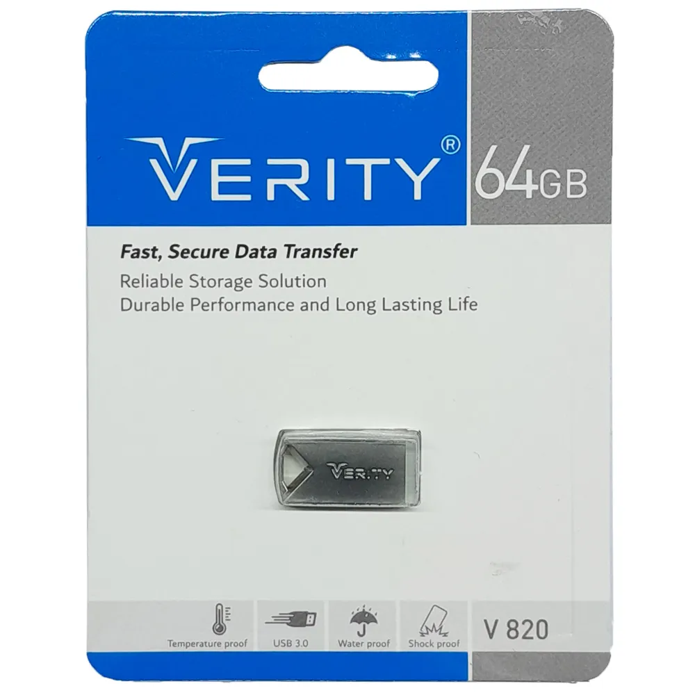 9e97a5aa4f7d1461b236e05466983bacfe6d02e2d6007abf3e1315c77455c3fe.webp فلش وریتی مدل 820 USB3 VERITY 64G