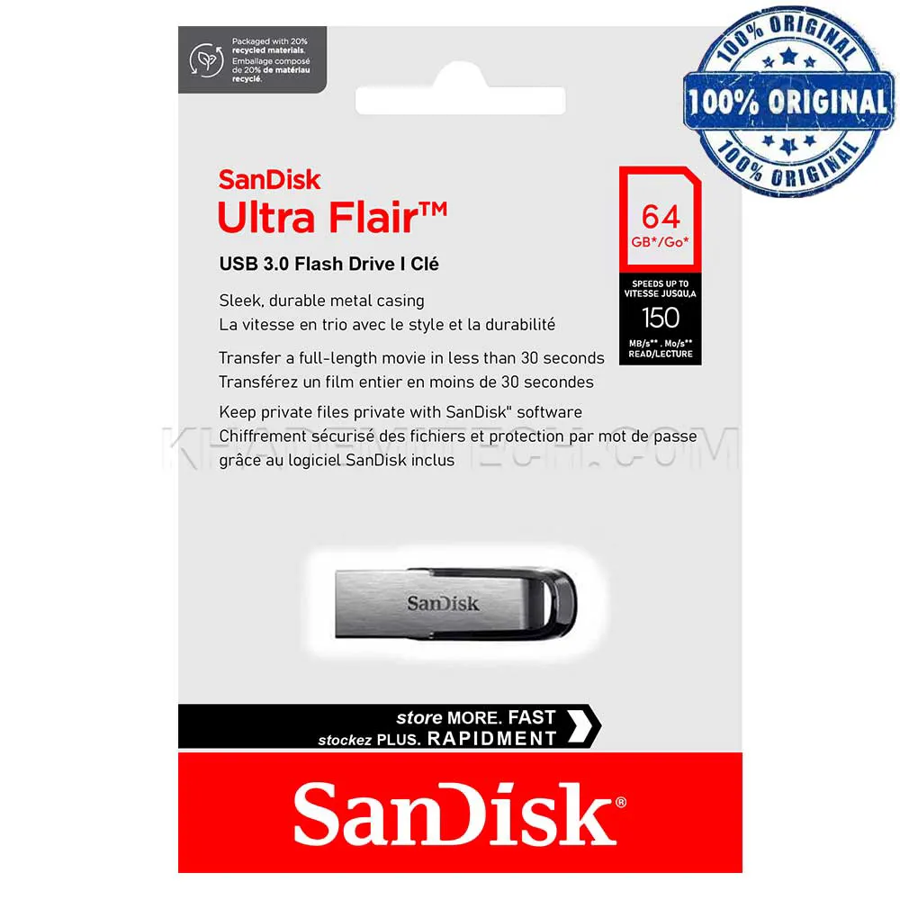 a44e8b1359321f3d6725815073c451fcdd13f01c9981aeb161b68349d1c2fd8b.webp فلش سندیسک مدل Sandisk Ultra Flair USB3.0 64G گارانتی MGA