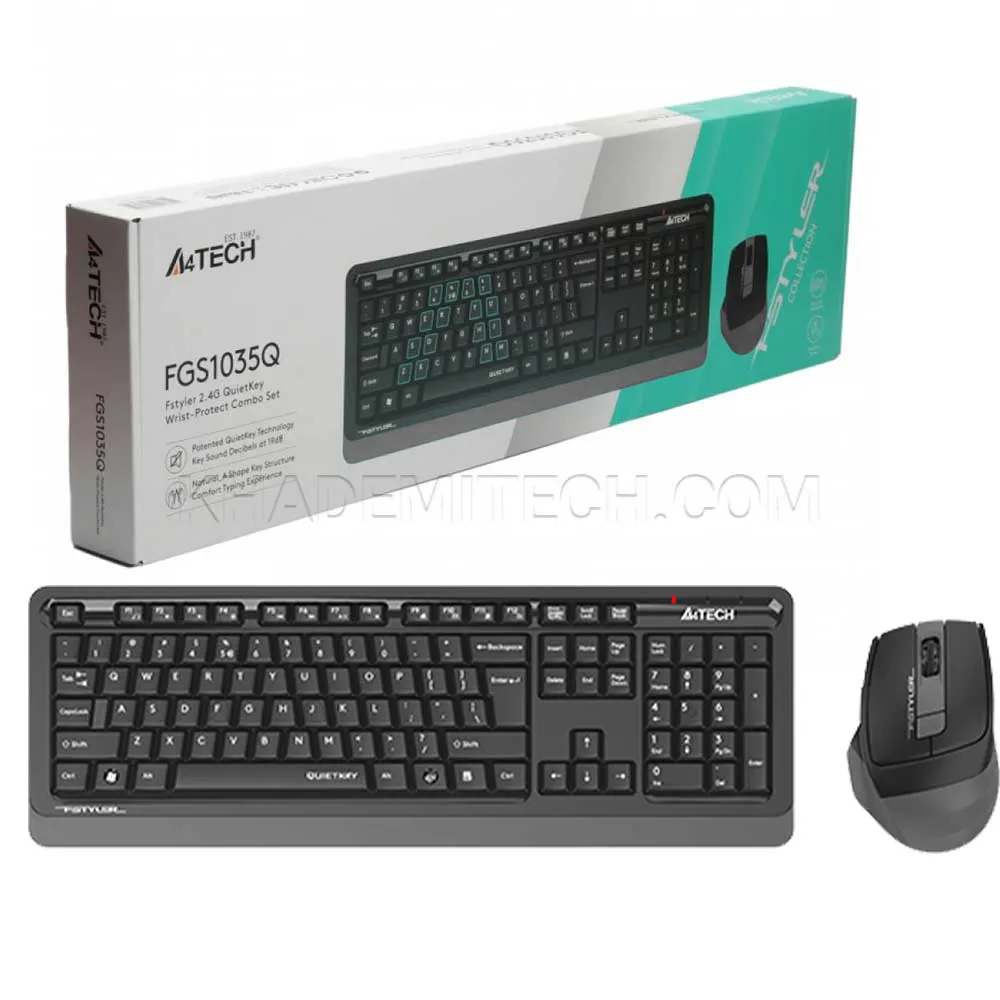 a896ad593b1cf18735d26683a8ded15de19a6729f58495bc04b646b664956d0f.webp کیبورد و ماوس بی سیم ایفورتک مدل A4TECH FGS1035Q خاکستری