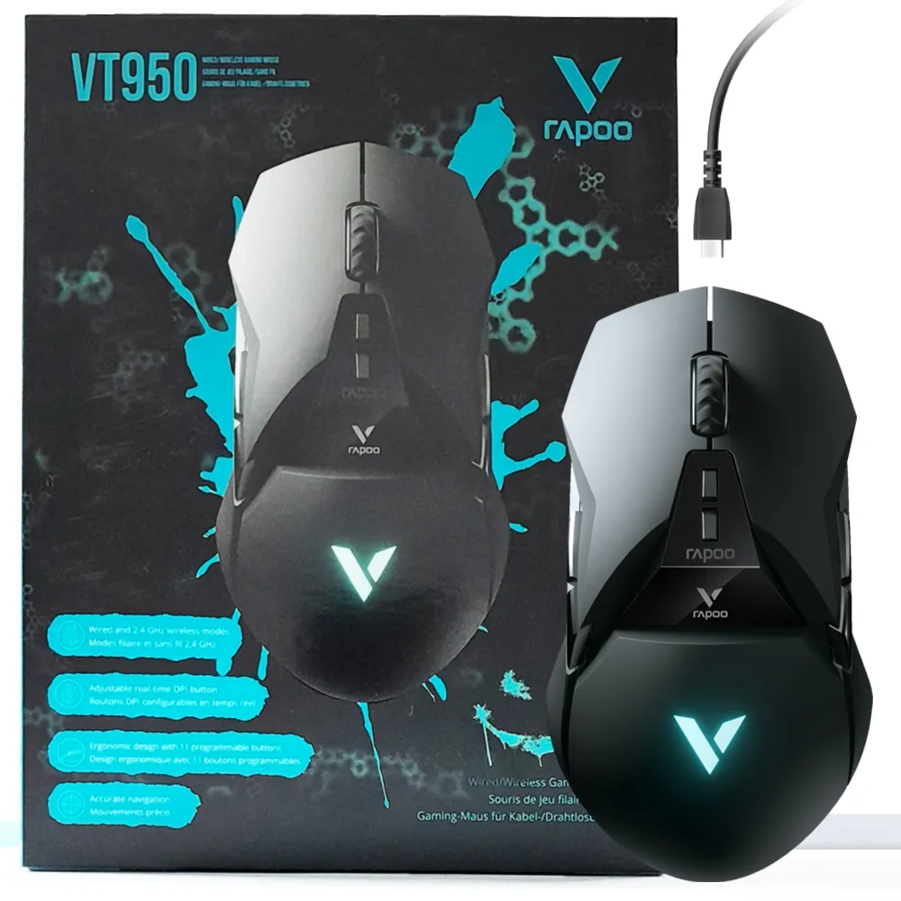 a98c54220b6c597108a68eb44c3e007205380cbcca811ec798963a02d1fee319.webp ماوس گیمینگ رپو VT950 مشکی RAPOO