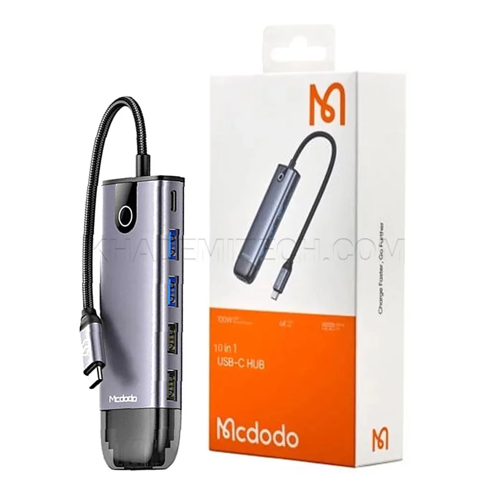 aa5a5fab4a8fc8094506ec21977d9e8cf0ba4a7dac15d2db431065fb4e313db9.webp هاب تایپ سی مکدودو مدل MCDODO 10Port HU-7420