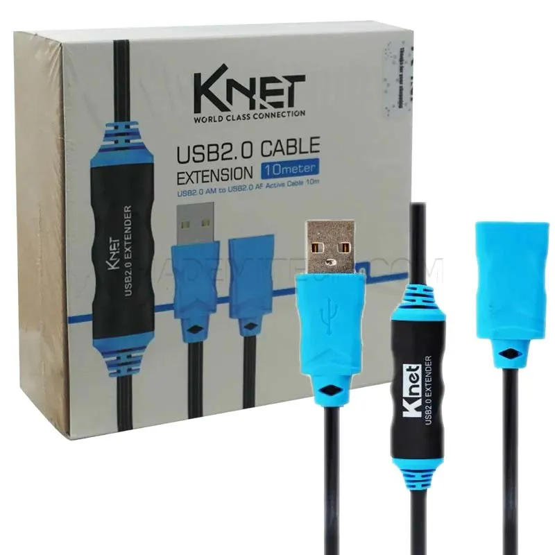 ab4e7e0e76304498ae74a93137ed2a30b04dbddae3a14fa86fd78f418a220e3d.webp کابل افزایش KNET K-CUE20100 10M USB2.0