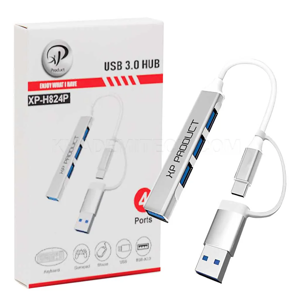 ac6d78e25e352546dea3fb63953c978cd45e6d394ba4e7ade2b44d272298c4ce.webp هاب ایکس پی مدل XP H822P USB3.0 4Port