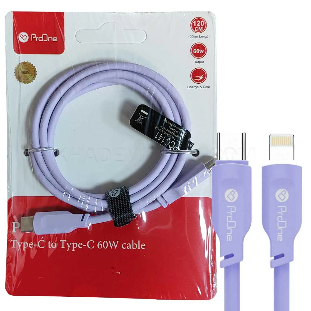 ad230972d91865ecc7360d7fa8d194c29cba2027e2d9f6fb3f93918c27f9d9a9.webp کابل لایتنینگ پرووان مدل PROONE PCC143 PD طوسی