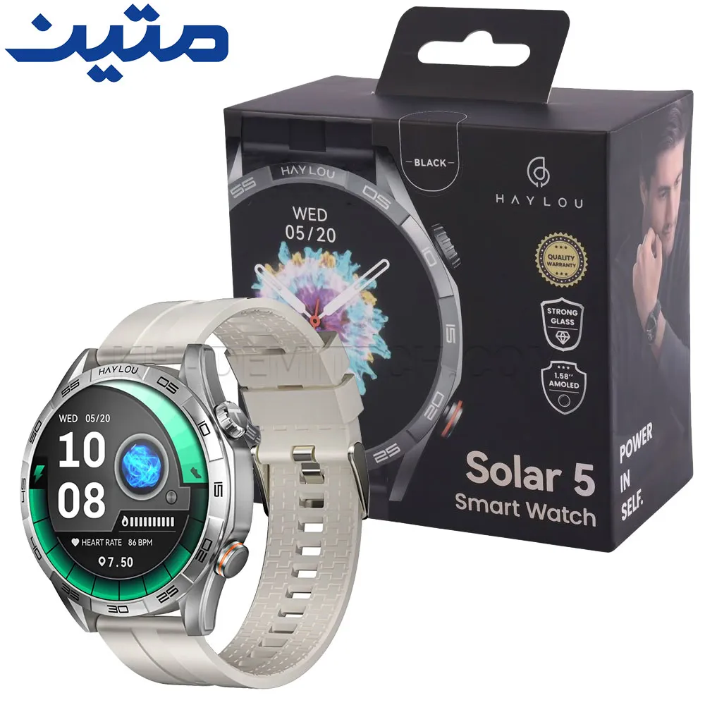 ae827b0a37505c77be88376cccabcf55b30c1978a8ef394ed3b961e7e486e8c1.webp ساعت هوشمند هایلو مدل HAYLOU Solar 5 نقره ای