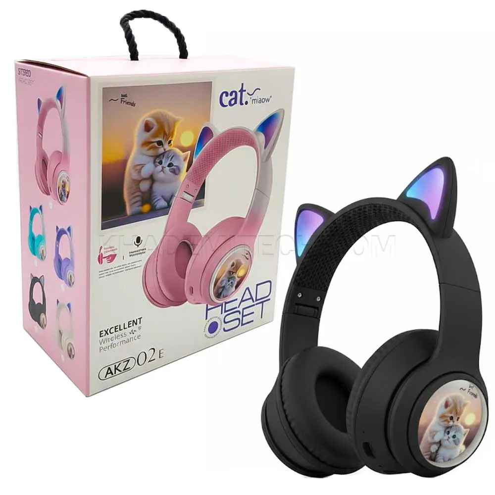 b083d47fc0f922646a09c9144ba2dee45df4d1f20af6034b9f848310117379b4.webp هدست بی سیم عروسکی طرح گربه مدل AKZ 02E CAT مشکی