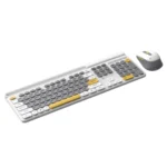 کیبورد و ماوس بی سیم لاجی کی مدل Logikey KM336G سفید طوسی گارانتی الماس