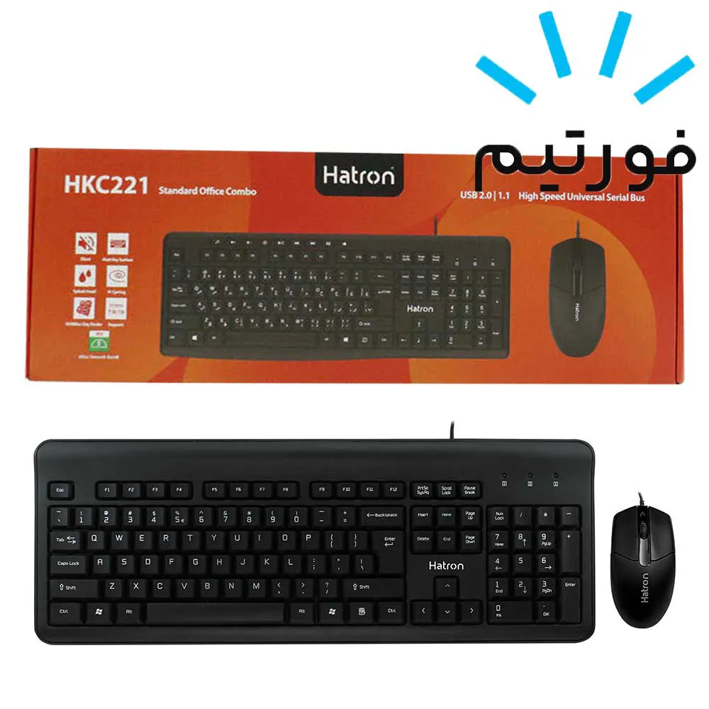 b657d1382ffb3b2940e089b5704c10a8b891cbff956dbe3580eafd32288bc28c.webp کیبورد ماوس سیم دار Hatron HKC221N