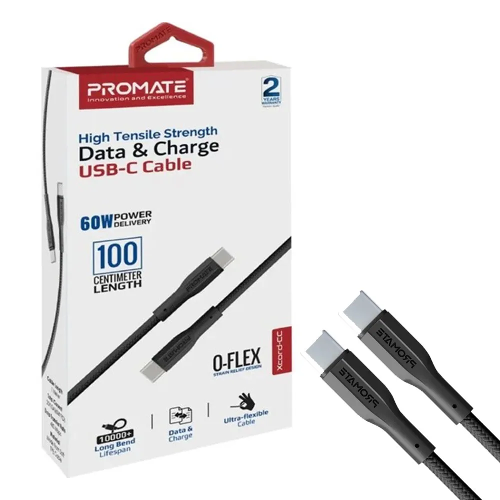 bdb410736f6c5855e411ec9642b4526f2630a6d4172b9d4f4d709f56864fc6b4.webp کابل شارژ تایپ سی پرومیت مدل PROMATE XCORD-CC.BLACK PD مشکی