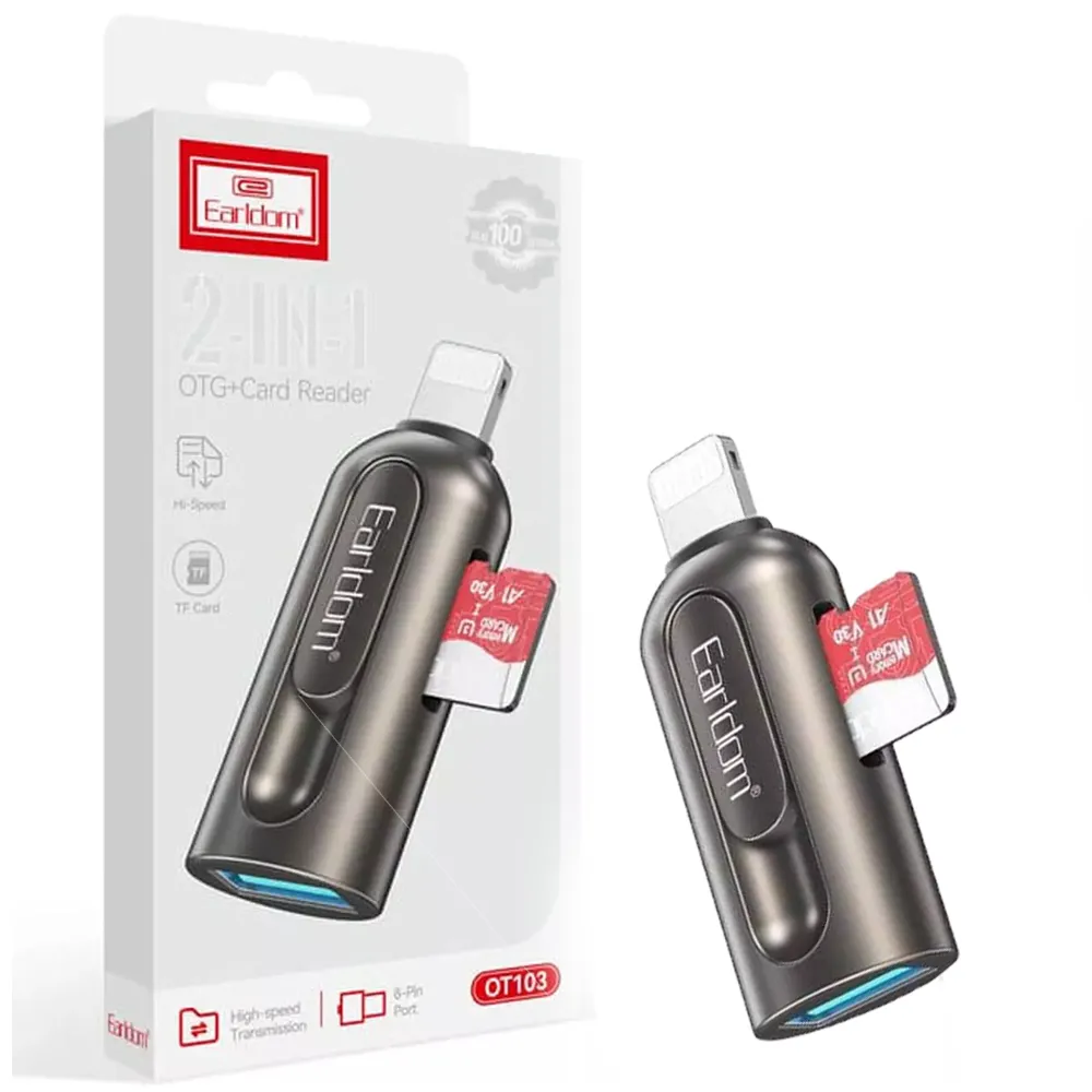 be419e6fb8c1d286461210662b45cc93c95eceb32d78dd92897c120484f5f240.webp رم ریدر ارلدام مدل EARLDOM OT103 IPHONE OTG