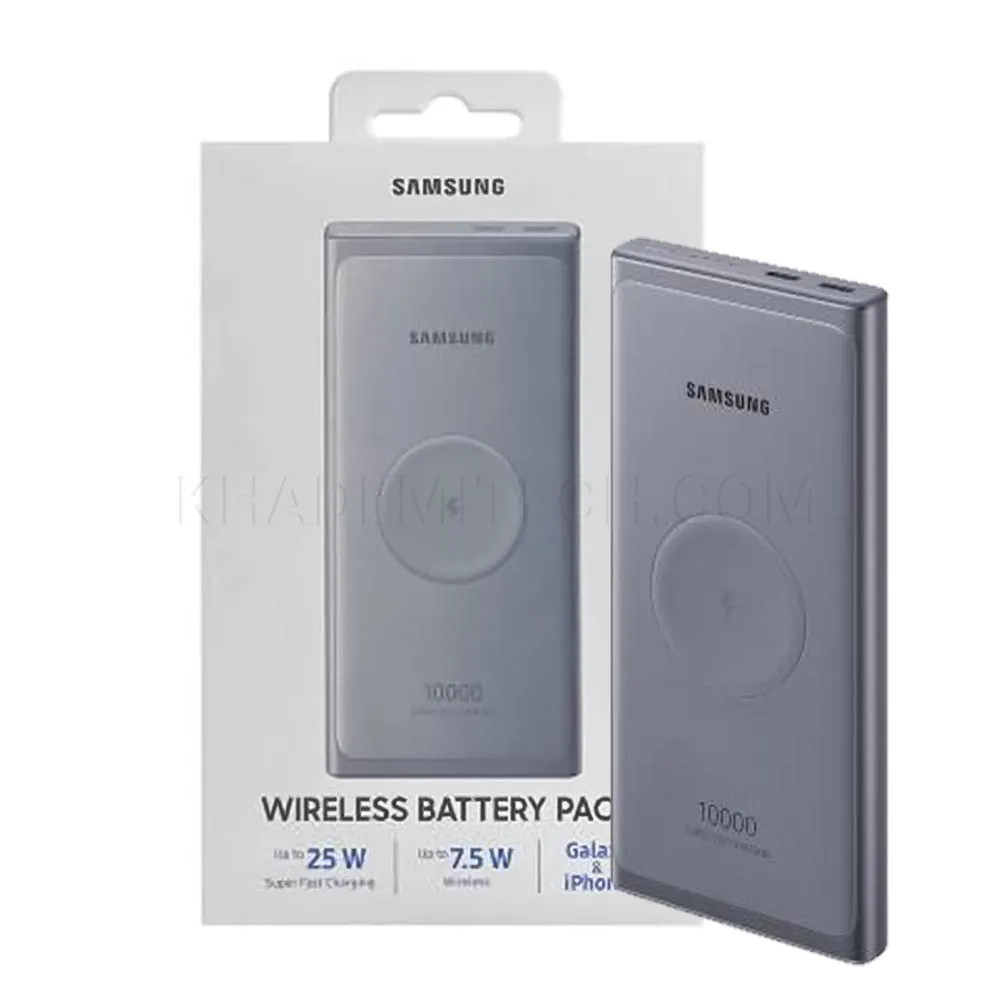 c0e6728cfd29eec4c1340dde80279c92c90e13d146c939976bda69097fd2457f.webp پاوربانک وایرلس سامسونگ مدل SAMSUNG S19 10000mAh نقره ای