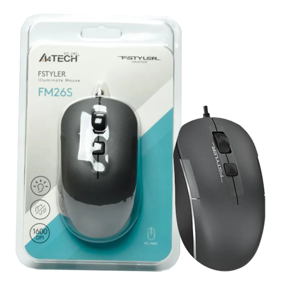 c73dc58a6d498845142a13499bae7295e20e14fd4384b976731307e93cfcce3a.webp ماوس سیم دارایفورتک A4tech FM-26S خاکستری دودی
