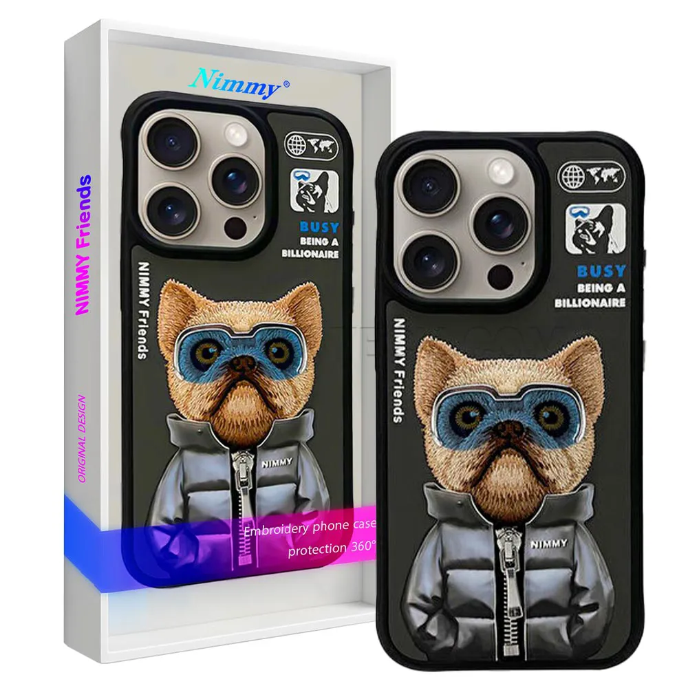 c8722e8e3532d547e99640d687fa7edd306836f0e9c466d436a5d65ab1660a16.webp قاب اپل مدل Nimmy Cool Cute rich tycoon IPHONE 16 Pro مشکی