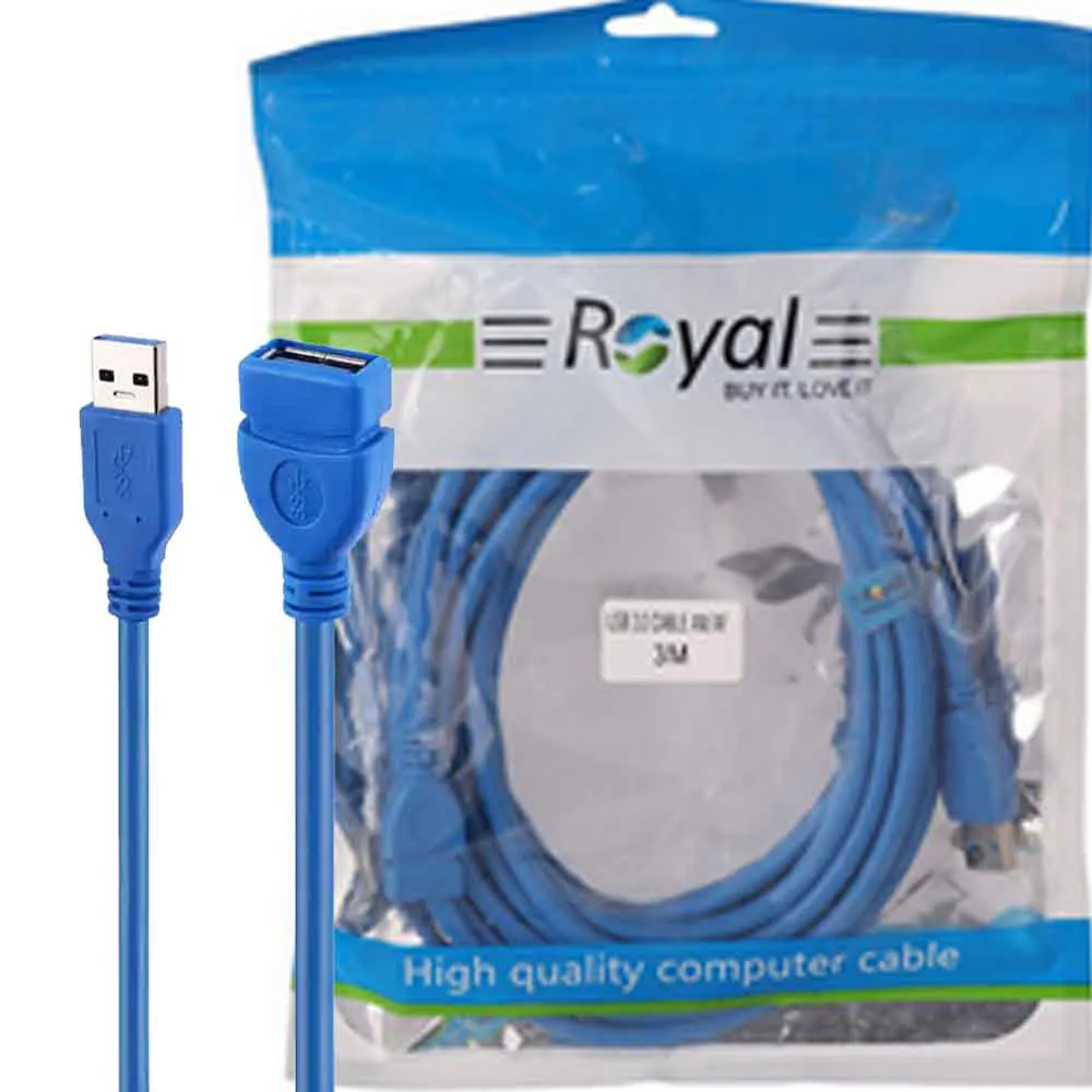 c93a9151fb6db63c4ed0dda80e79355e688bf807961e79aa8fe5684d0679aae0.webp کابل افزایش USB رویال مدل ROYAL 3M USB3.0