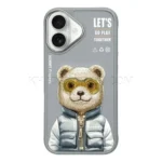 قاب اپل مدل Nimmy Cool Cute Bear IPHONE 16 نچرال
