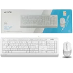 کیبورد و ماوس سیم دار سری اف استایلر ایفورتک مدل A4TECH F1010 سفید