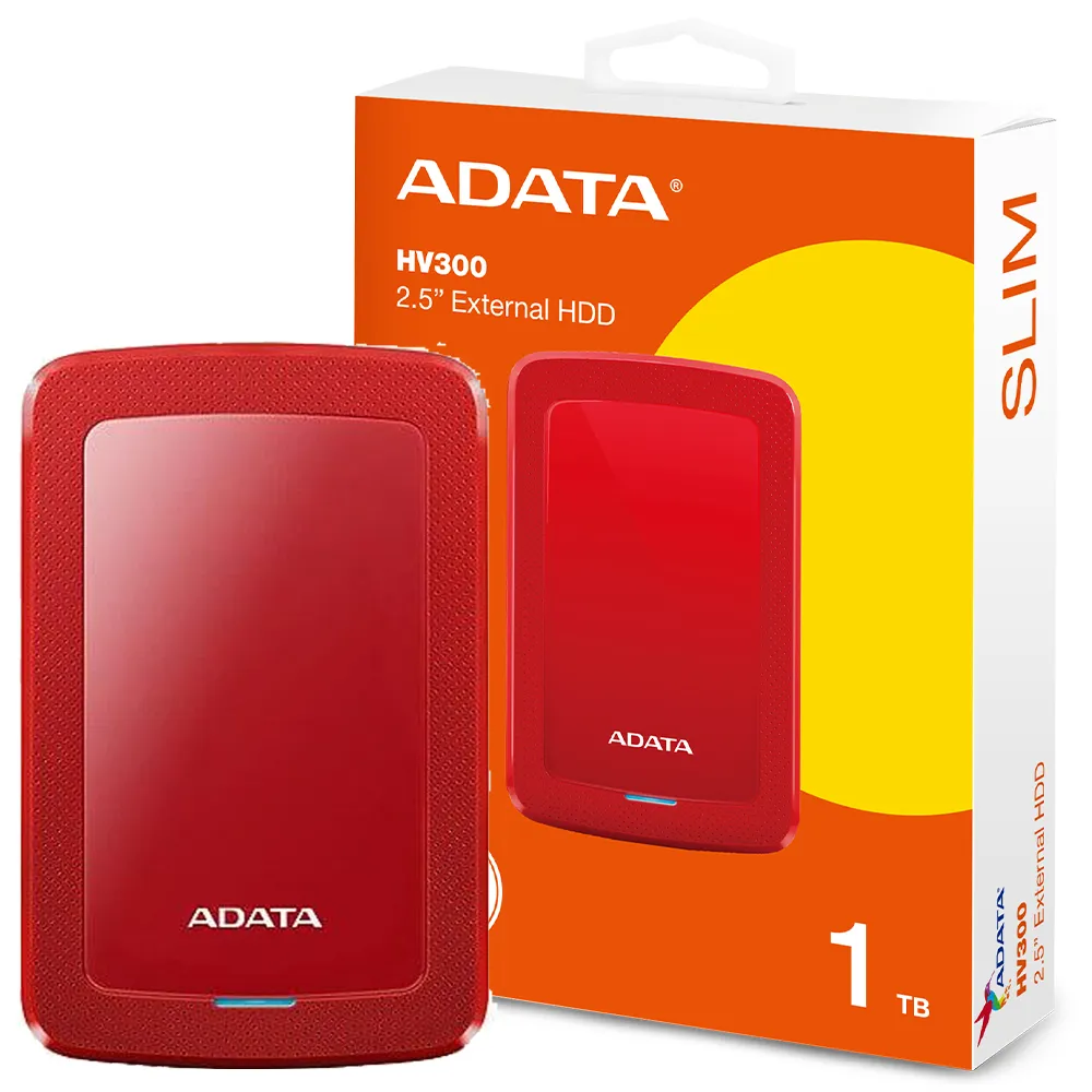 cbfcb7dbd15485242346781f35d250202937ba05eaf3a2a43bc67913896ae665.webp هارد اکسترنال 1TB ADATA HV300 قرمز آونگ