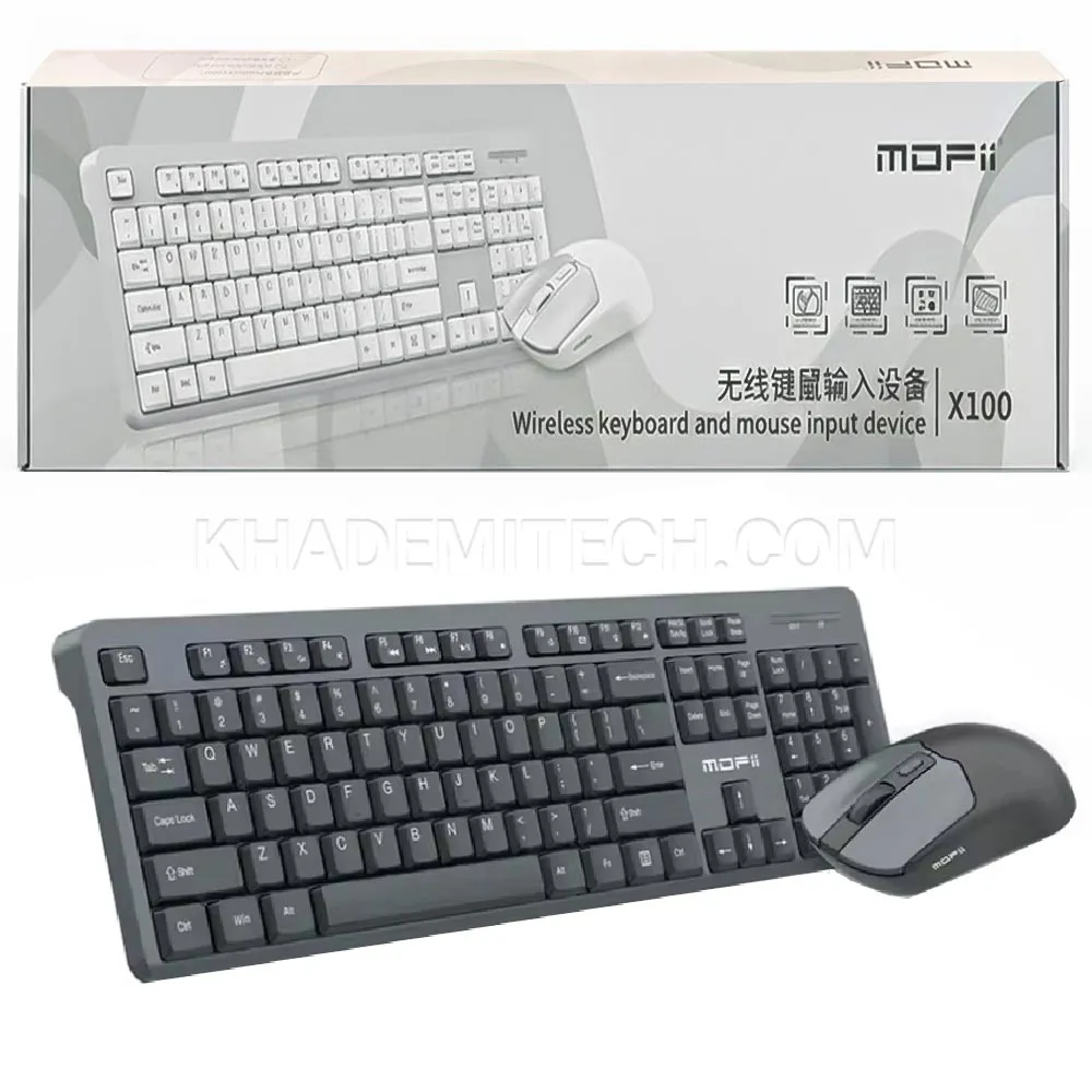 ccbcf786968ef0f6cb0dfe7168cae4616248904e445143f4bb72812bd09331b2.webp کیبورد و ماوس بی سیم مافی مدل MOFII X100 مشکی